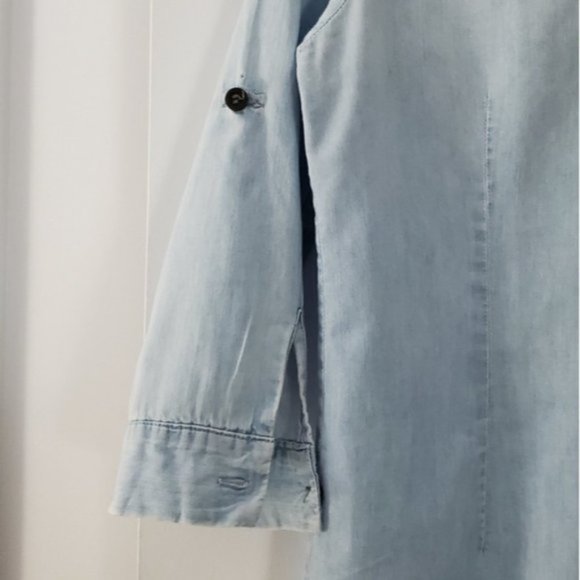 FUN & FLIRT- Light Blue Denim Shirt- Small - Picture 9 of 16